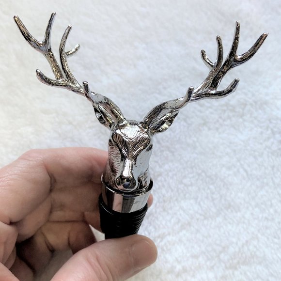 NWOT Bottle Stopper - Silver Colored 12-Point Buck Deer - Picture 9 of 9